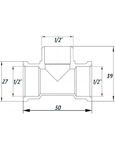 Тройник Optimum NT336S 1/2 дюйм, ВНВ, никелированный