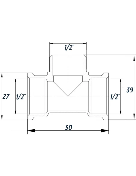 Тройник Optimum NT336S 1/2 дюйм, ВНВ, никелированный