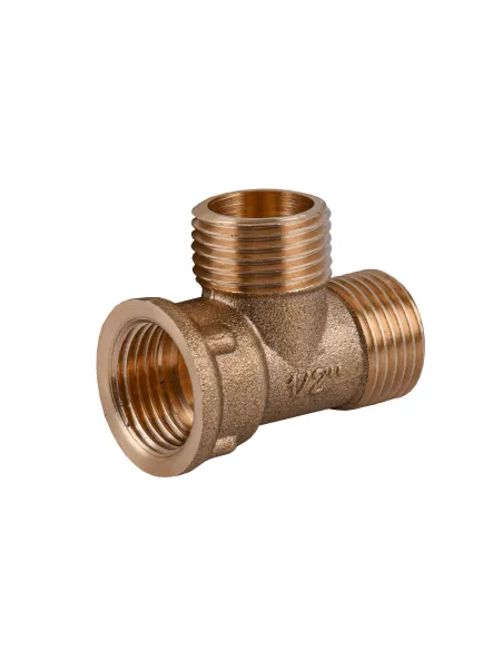 Тройник Optimum LT335S 1/2 дюйм, ВНН, латунный