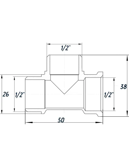 Трійник Optimum NT335S 1/2 дюйм, ВНН, нікельований