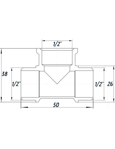 Трійник Optimum NT337S 1/2 дюйм, ЗВЗ, нікельований