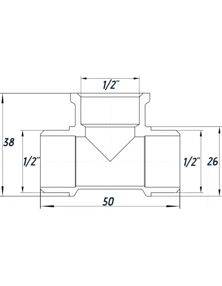 Трійник Optimum NT337S 1/2 дюйм, ЗВЗ, нікельований