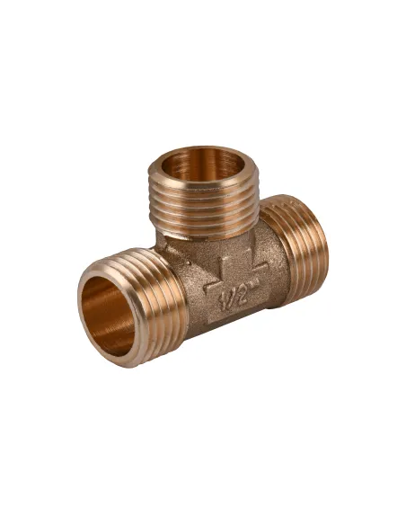 Тройник Optimum LT332S 1/2 дюйм, ННН, латунный