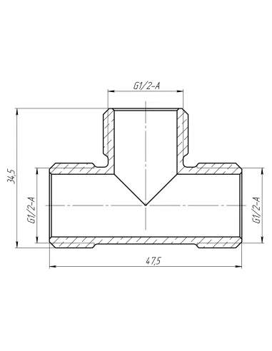 Трійник Optimum LT332S 1/2 дюйм, ПНН, латунний