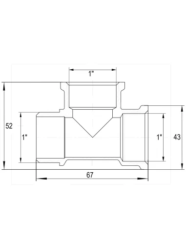 Тройник Optimum NT554S 1 дюйм, ВВН, никелированный