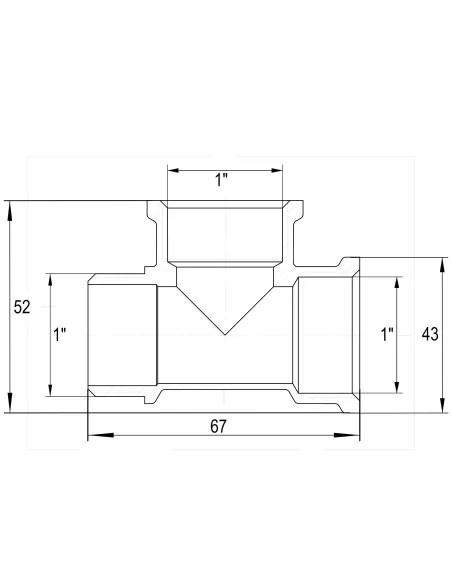 Тройник Optimum NT554S 1 дюйм, ВВН, никелированный