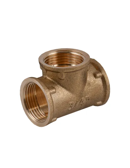 Тройник Optimum LT441S 3/4 дюйма, ВВВ, латунный