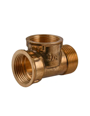 Тройник Optimum LT444S 3/4 дюйма, ВВН, латунный