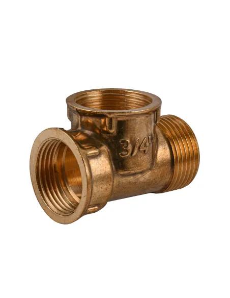 Тройник Optimum LT444S 3/4 дюйма, ВВН, латунный