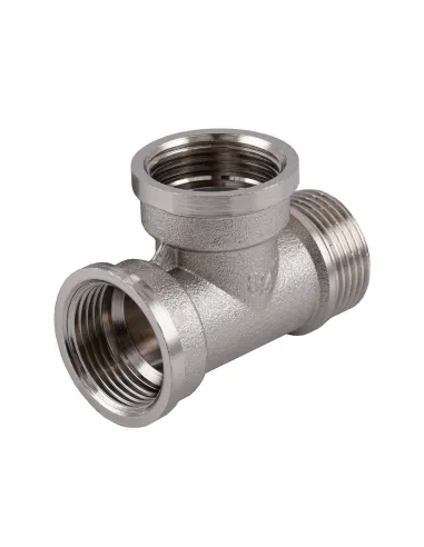 Тройник Optimum NT444S 3/4 дюйма, ВВН, никелированный