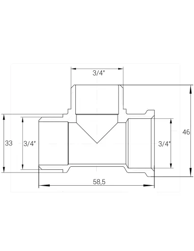 Трійник Optimum NT445S 3/4 дюйма, ВНН, нікельований