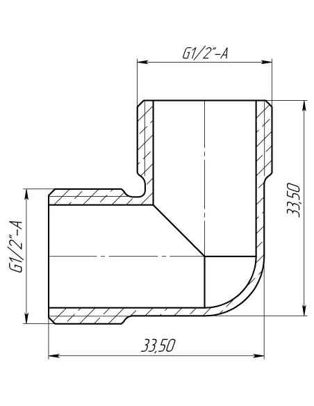 Кутник латунний Optimum LL332S 1/2 дюйма ПН