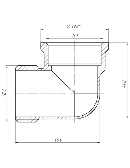 Кутник латунний Optimum LL553S 1 дюйм ВН