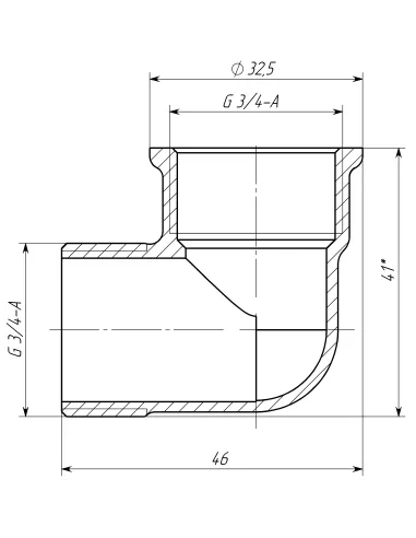 Уголок латунный Optimum LL443S 3/4 дюйма ВН
