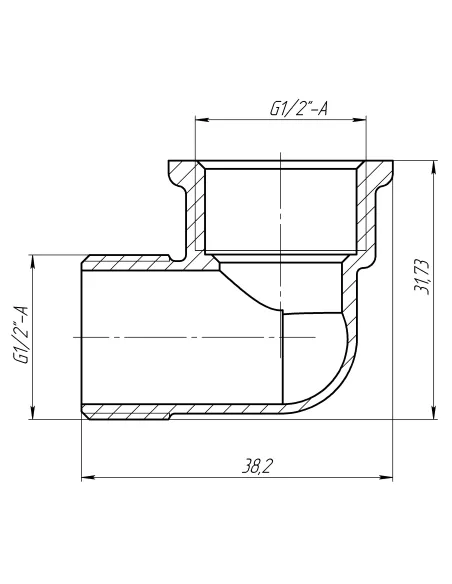 Уголок латунный Optimum LL333S 1/2 дюйма ВН