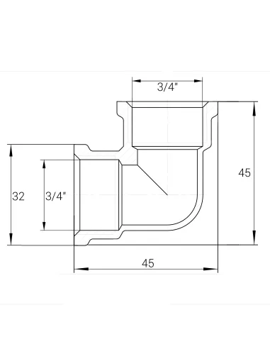 Уголок никелевый Optimum NL441S 3/4 дюйма ВВ