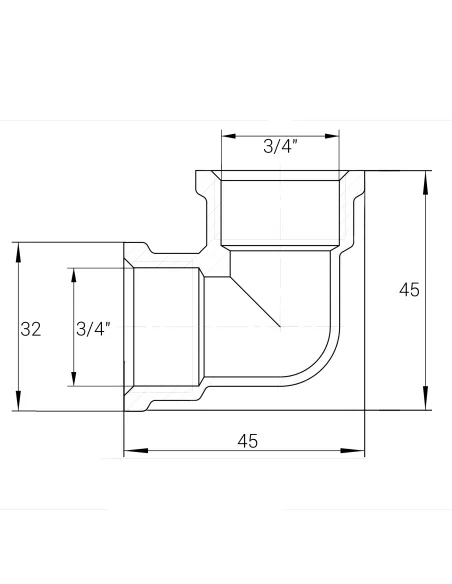 Уголок никелевый Optimum NL441S 3/4 дюйма ВВ
