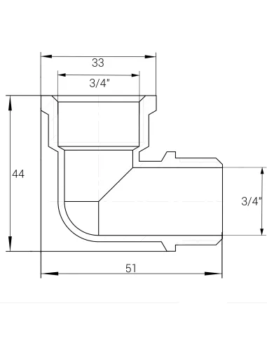Уголок никелевый Optimum NL443S 3/4 дюйма ВН