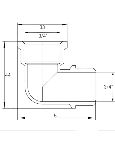 Уголок никелевый Optimum NL443S 3/4 дюйма ВН