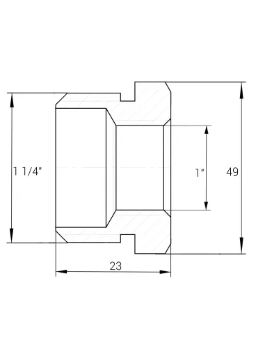 Футорка Optimum NF653S 1 1/4 х 1 дюйма, НВ, нікельована