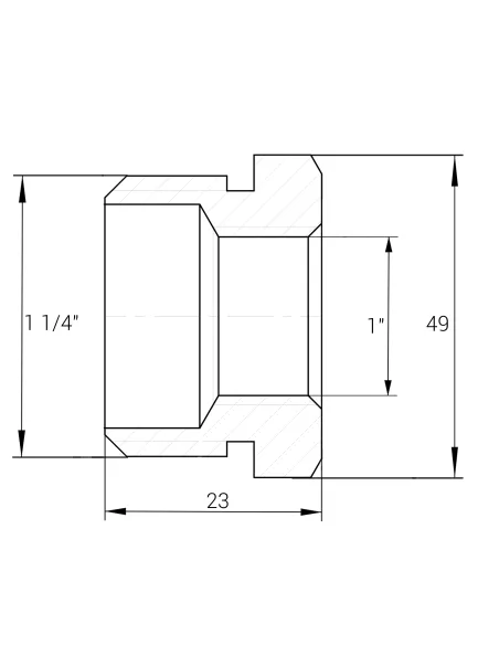 Футорка Optimum NF653S 1 1/4 х 1 дюйма, НВ, никелированная
