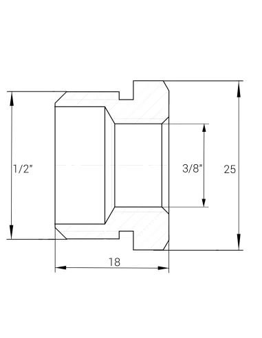 Футорка Optimum NF323S 1/2 х 3/8 дюйма, НВ, нікельована