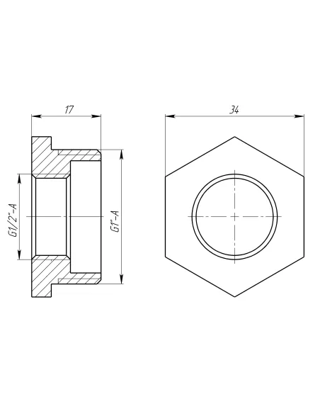 Футорка Optimum LF533S 1 х 1/2 дюйма, НВ, латунна