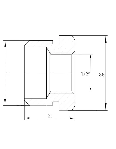 Футорка Optimum NF533S 1 х 1/2 дюйма, НВ, никелированная