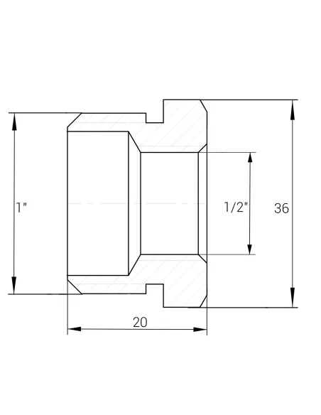 Футорка Optimum NF533S 1 х 1/2 дюйма, НВ, никелированная