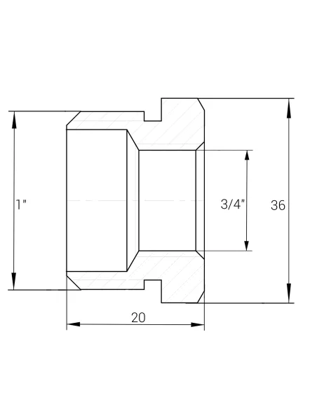 Футорка Optimum NF543S 1 х 3/4 дюйма, НВ, никелированная
