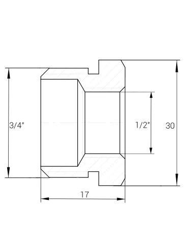 Футорка Optimum NF433S 3/4 х 1/2 дюйма, НВ, никелированная