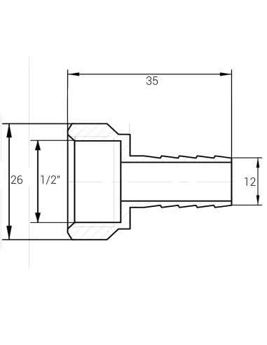 Штуцер Optimum LU3F1S 1/2 дюйма В 12 мм латунный