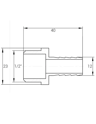 Штуцер Optimum LU3F2S 1/2 дюйма Н 12 мм латунный