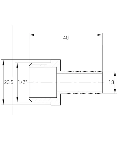 Штуцер Optimum LU3I2S 1/2 дюйми Н 18 мм латунний