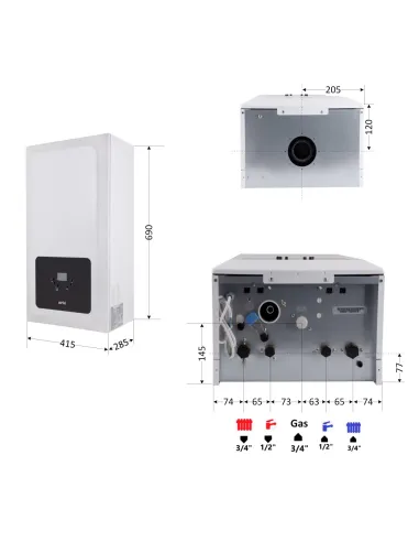 Газовый котел Airfel Optimum Premix A2CPX023EARU 23 кВт двухконтурный, конденсационный