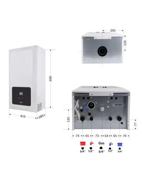 Газовий котел Airfel Optimum Premix A2CPX023EARU 23 кВт двоконтурний, конденсаційний