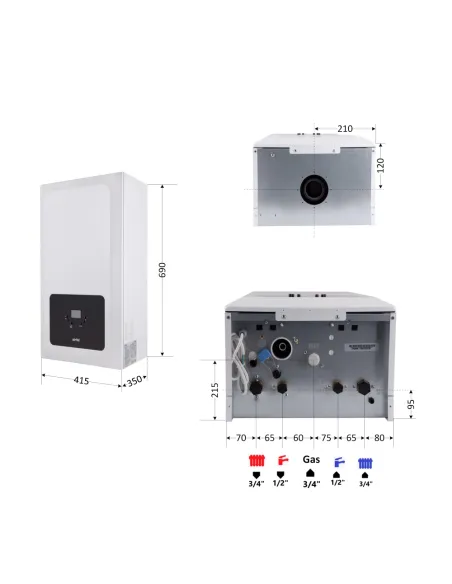 Газовый котел Airfel Optimum Premix A2CPX036EARU 36 кВт двухконтурный, конденсационный