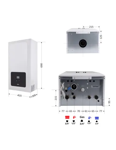 Газовий котел Airfel Optimum Premix A2CPX030EARU 30 кВт двоконтурний, конденсаційний