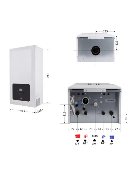 Газовий котел Airfel Optimum Premix A2CPX030EARU 30 кВт двоконтурний, конденсаційний