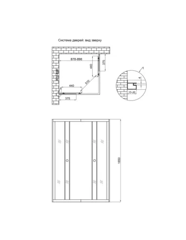 Душова кабіна без піддону Lidz Wawel SC90x90.SAT.LOW.DGR, квадратна