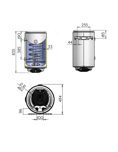 Бойлер непрямого нагріву Thermo Alliance CWH 8044 4S L, 80 літрів, ліве підключення, мокрий ТЕН