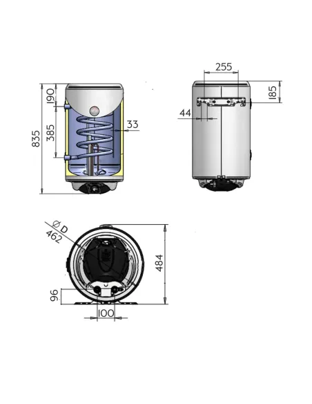 Бойлер непрямого нагріву Thermo Alliance CWH 8044 4S R, 80 літрів, ліве підключення, мокрий ТЕН