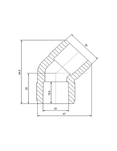 Кут 45 Blue Ocean PPR 25 мм для поліпропіленових труб