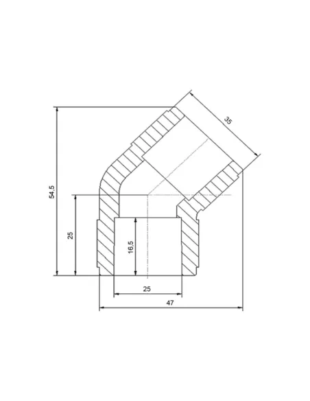 Кут 45 Blue Ocean PPR 25 мм для поліпропіленових труб