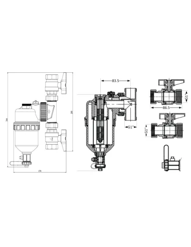 Фильтр-дешламатор Thermo Alliance Forte TAF400G25 1 дюйм с магнитом, для котла, поворотный