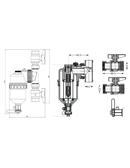 Фильтр-дешламатор Thermo Alliance Forte TAF400G25 1 дюйм с магнитом, для котла, поворотный