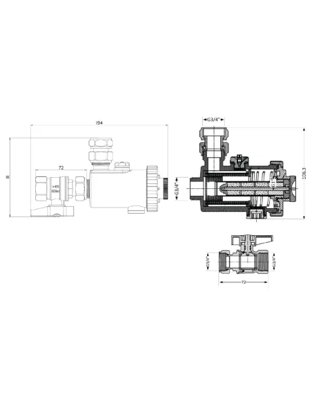 Фільтр-дешламатор Thermo Alliance Forte TAF420G20 3/4 дюйми з магнітом, для казана, кутовий