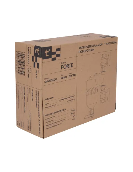 Фильтр-дешламатор Thermo Alliance Forte TAF400G20 3/4 дюйма с магнитом, для котла, поворотный