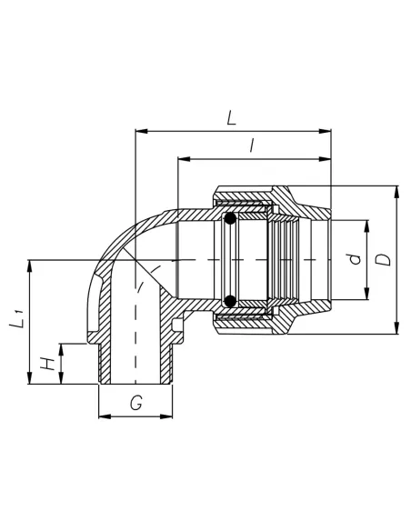 Колено 90 ITAL ПЭ 25х3/4 дюйма наружная резьба, для полиэтиленовых труб