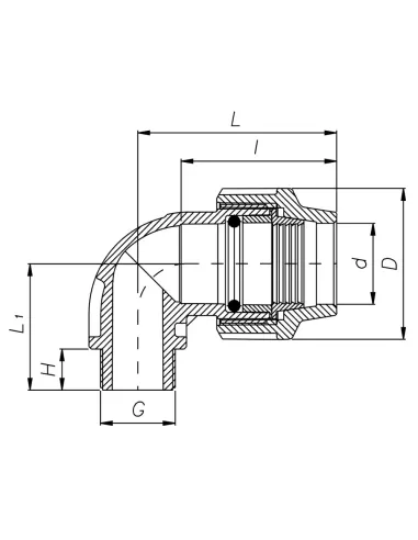 Колено 90 ITAL ПЭ 32х1 дюйм наружная резьба, для полиэтиленовых труб
